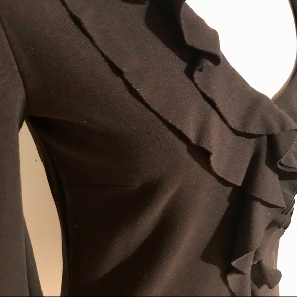 Philosophy Di Alberta Ferretti Dress, Ruffle, Chocolate Brown, US Size 6 - Picture 5 of 8